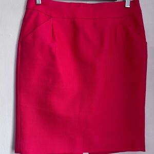 J. Crew Factory Coral Red Pencil Skirt Knee-Length Workwear
